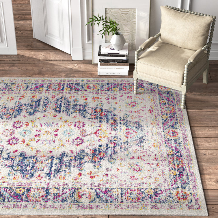 Kelly Clarkson Home Belmont Distressed Oriental Pink/Navy Area Rug